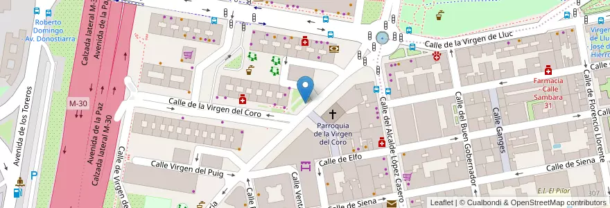Mapa de ubicacion de VIRGEN DE LA ALEGRIA, CALLE, DE LA,19 B en İspanya, Comunidad De Madrid, Comunidad De Madrid, Área Metropolitana De Madrid Y Corredor Del Henares, Madrid.