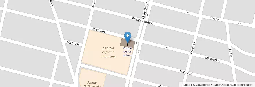 Mapa de ubicacion de Virgen de los pobres en Argentinien, Santa Fe, Departamento La Capital, Santa Fe Capital, Santa Fe.