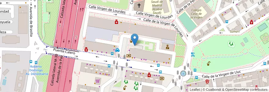 Mapa de ubicacion de Virgen de Lourdes en 스페인, Comunidad De Madrid, Comunidad De Madrid, Área Metropolitana De Madrid Y Corredor Del Henares, 마드리드.