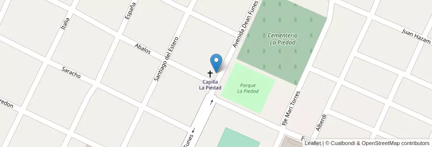 Mapa de ubicacion de Virgen del Carballo en Arjantin, Santiago Del Estero, Departamento Copo.