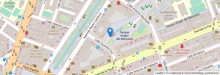 Mapa de ubicacion de Virgen del Manzano en スペイン, カスティーリャ・イ・レオン州, Burgos, Alfoz De Burgos, Burgos.