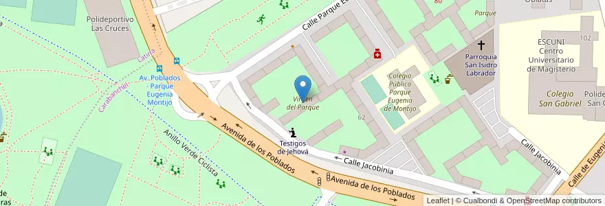 Mapa de ubicacion de Virgen del Parque en Испания, Мадрид, Мадрид, Área Metropolitana De Madrid Y Corredor Del Henares, Мадрид.