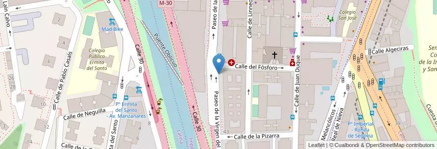 Mapa de ubicacion de VIRGEN DEL PUERTO, PASEO, DE LA,35 en اسپانیا, بخش خودمختار مادرید, بخش خودمختار مادرید, Área Metropolitana De Madrid Y Corredor Del Henares, مادرید.