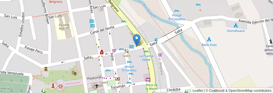 Mapa de ubicacion de Virgen del Rosario en الأرجنتين, Jujuy, Departamento Humahuaca, Municipio De Humahuaca, Humahuaca.
