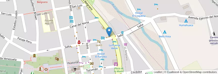 Mapa de ubicacion de Virgen del Rosario en アルゼンチン, フフイ州, Departamento Humahuaca, Municipio De Humahuaca, Humahuaca.