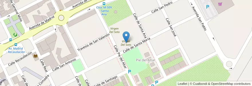 Mapa de ubicacion de Virgen Del Soto en 西班牙, Comunidad De Madrid, Comunidad De Madrid, Cuenca Del Guadarrama, Villanueva Del Pardillo.