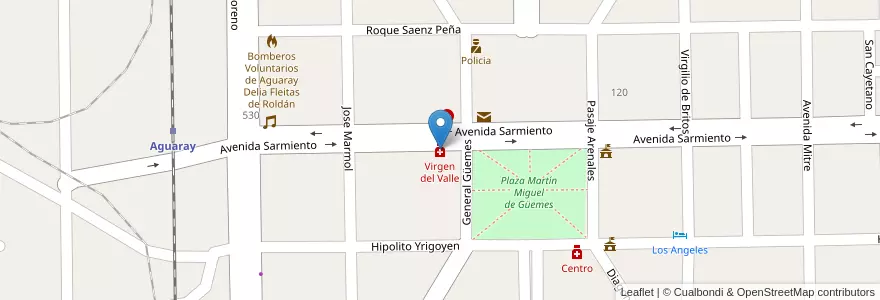 Mapa de ubicacion de Virgen del Valle en Argentinien, Salta, General San Martín, Municipio De Aguaray, Aguaray.