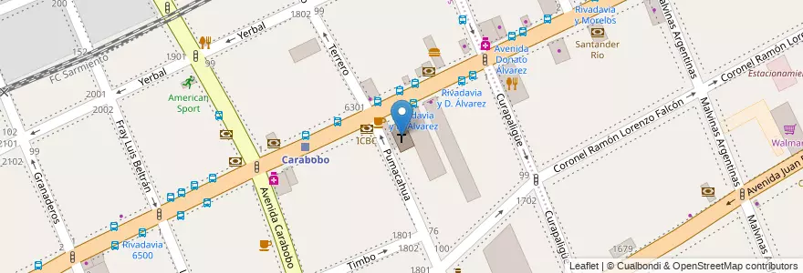 Mapa de ubicacion de Virgen Inmaculada de Lourdes, Flores en Argentinien, Ciudad Autónoma De Buenos Aires, Comuna 7, Buenos Aires.