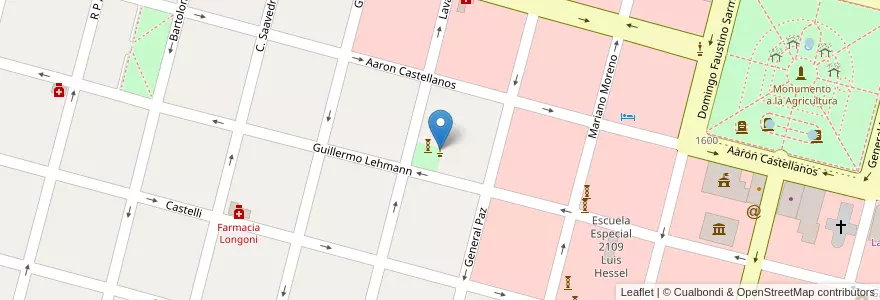 Mapa de ubicacion de Virgen María Reina de la Paz en Argentinien, Santa Fe, Departamento Las Colonias, Municipio De Esperanza, Esperanza.
