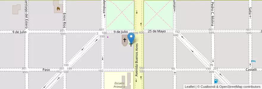 Mapa de ubicacion de Virgen María en 아르헨티나, Córdoba, Departamento Tercero Arriba, Pedanía Salto, Municipio De Almafuerte, Almafuerte.