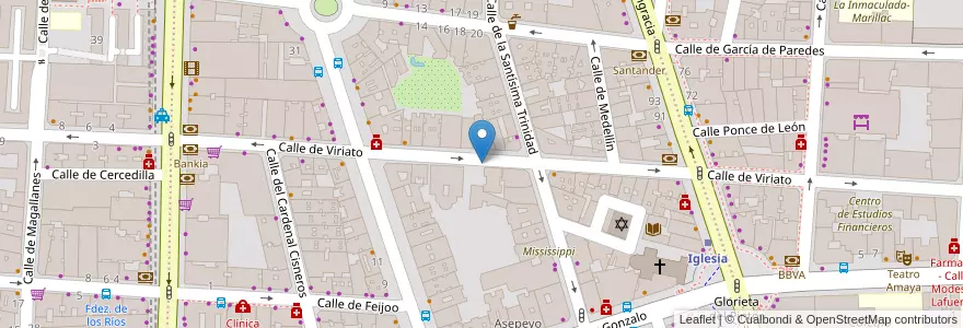 Mapa de ubicacion de VIRIATO, CALLE, DE,22 en إسبانيا, منطقة مدريد, منطقة مدريد, Área Metropolitana De Madrid Y Corredor Del Henares, مدريد.