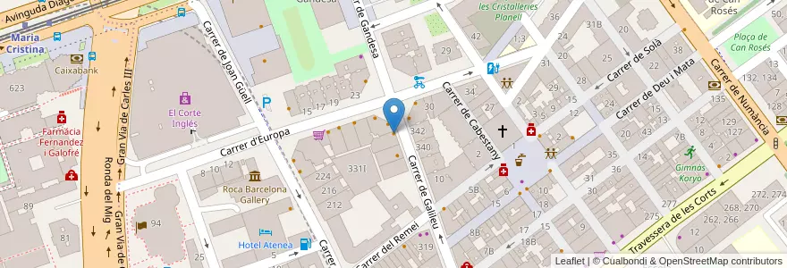 Mapa de ubicacion de Viridi en スペイン, カタルーニャ州, Barcelona, バルサルネス, Barcelona.