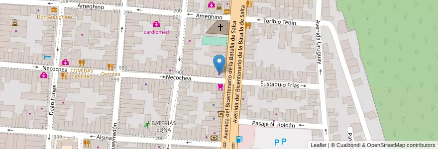 Mapa de ubicacion de virreinas en Argentinien, Salta, Capital, Municipio De Salta, Salta.