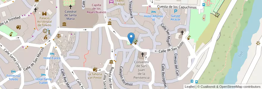 Mapa de ubicacion de Virtudes Café Bar & Music en 西班牙, Castilla-La Mancha, Toledo, Toledo, Toledo.
