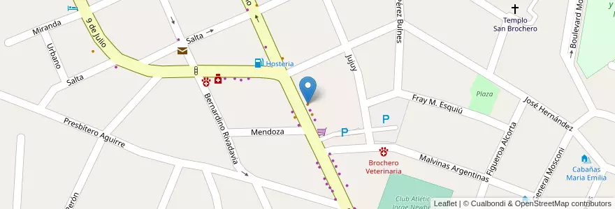 Mapa de ubicacion de Virtus en Arjantin, Córdoba, Departamento San Alberto, Villa Cura Brochero, Pedanía Tránsito, Municipio De Villa Cura Brocheroa.