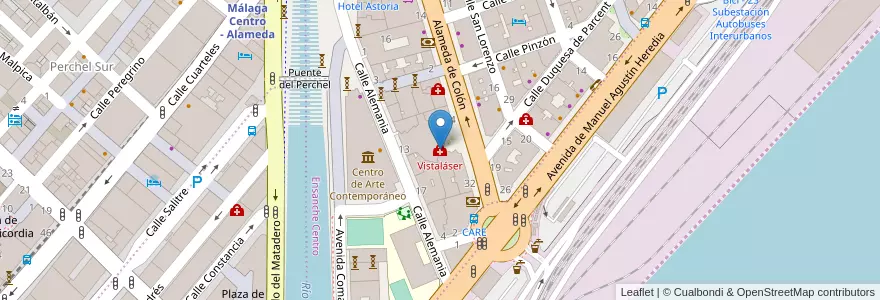 Mapa de ubicacion de Vistaláser en 西班牙, 安达鲁西亚, Málaga, Málaga-Costa Del Sol, Málaga.