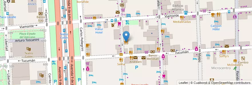 Mapa de ubicacion de Visto in Italy, San Nicolas en آرژانتین, Ciudad Autónoma De Buenos Aires, Comuna 1, Buenos Aires.