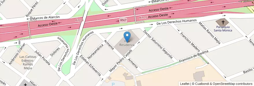 Mapa de ubicacion de Vita Residenza en Arjantin, Buenos Aires, Partido De Morón, Villa Sarmiento.