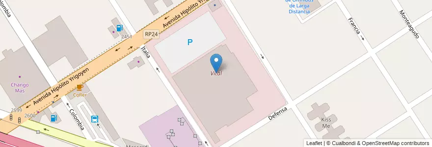 Mapa de ubicacion de Vital en الأرجنتين, بوينس آيرس, Partido De Tigre, El Talar.