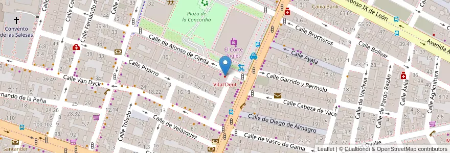 Mapa de ubicacion de Vital Dent en İspanya, Castilla Y León, Salamanca, Campo De Salamanca, Salamanca.