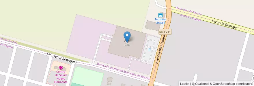 Mapa de ubicacion de Vital S.A. en Argentinië, Santa Fe, Departamento La Capital.