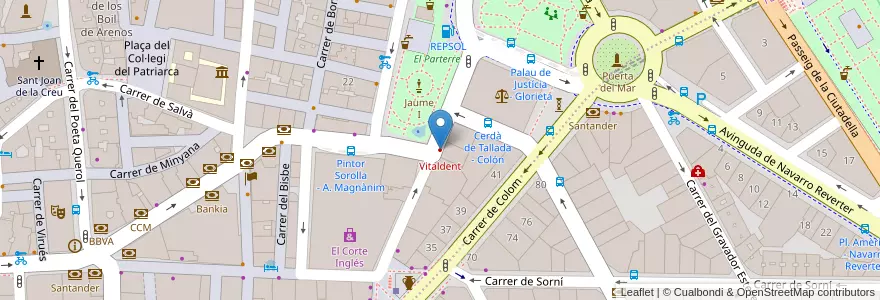 Mapa de ubicacion de Vitaldent en 스페인, Comunitat Valenciana, València / Valencia, Comarca De València, València.