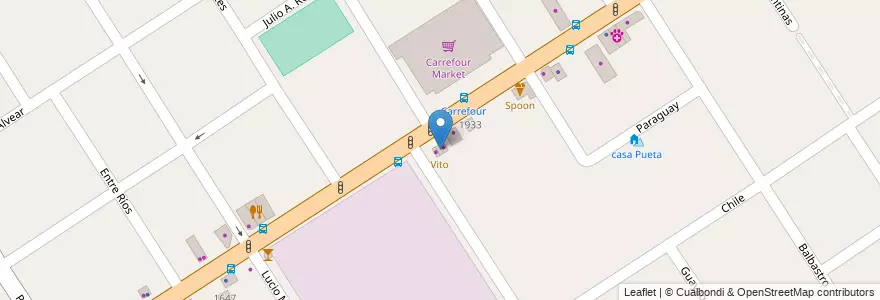 Mapa de ubicacion de Vito en Argentinië, Buenos Aires, Partido De Tigre, Don Torcuato.