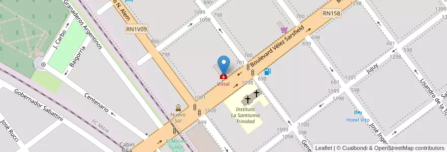 Mapa de ubicacion de Vittal en Аргентина, Кордова, Departamento General San Martín, Pedanía Villa María, Municipio De Villa María, Villa María.