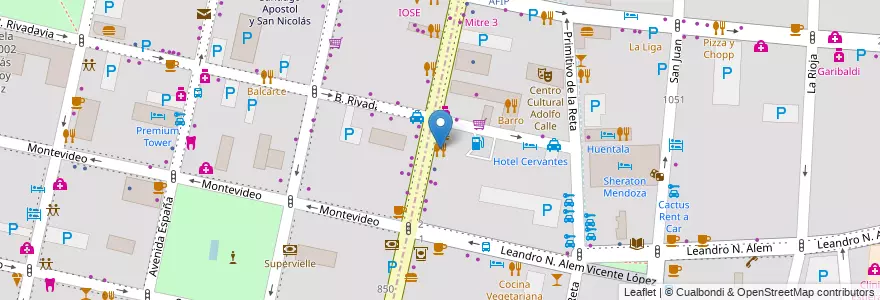 Mapa de ubicacion de Vittorio en Arjantin, Şili, Mendoza, Departamento Capital, Ciudad De Mendoza, Sección 3ª Parque O'Higgins.