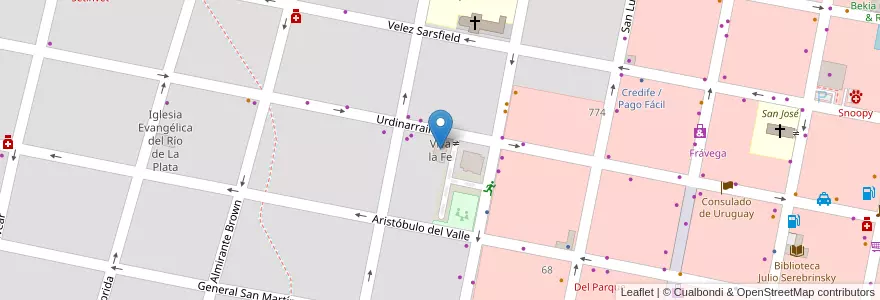 Mapa de ubicacion de Viva la Fe en آرژانتین, استان انتره ریوس, Departamento Concordia, Distrito Suburbios, Concordia, Concordia.