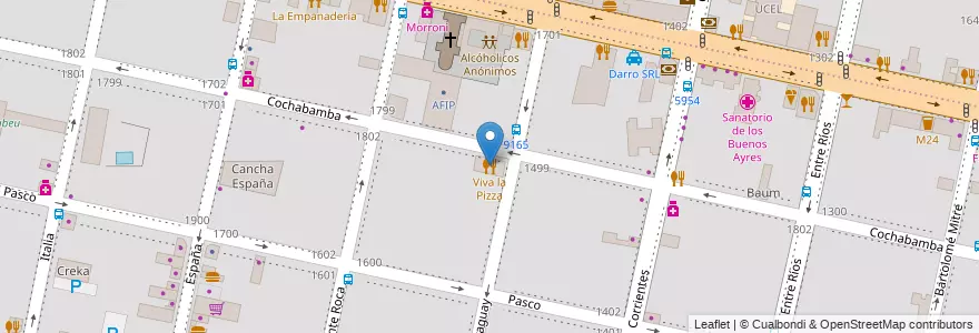 Mapa de ubicacion de Viva la Pizza en Argentine, Santa Fe, Departamento Rosario, Municipio De Rosario, Rosario.