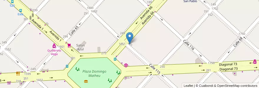 Mapa de ubicacion de Vivani Propiedades, Casco Urbano en アルゼンチン, ブエノスアイレス州, Partido De La Plata, La Plata.