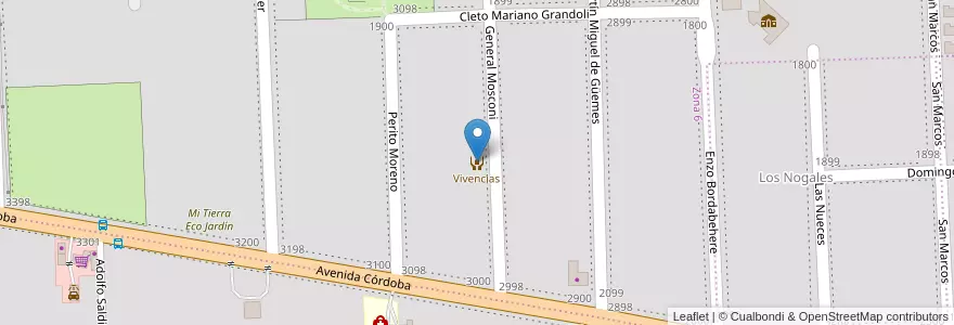 Mapa de ubicacion de Vivencias en アルゼンチン, サンタフェ州, Departamento Rosario, Municipio De Funes, Funes.