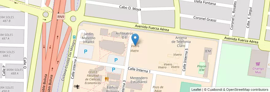 Mapa de ubicacion de Vivero en Аргентина, Сальта, Capital, Municipio De Salta, Salta.