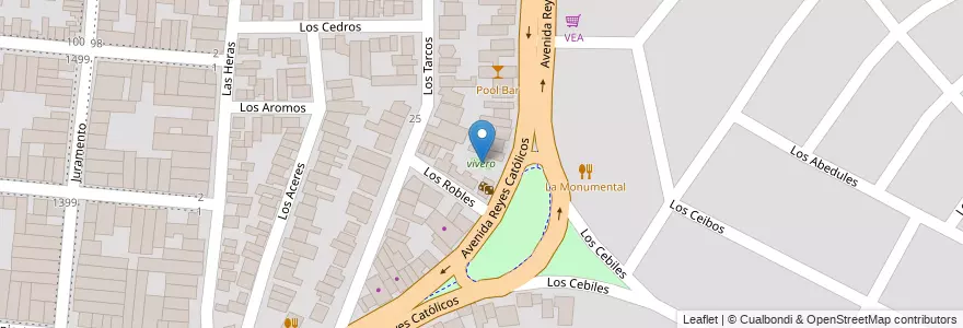 Mapa de ubicacion de vivero en الأرجنتين, Salta, Capital, Municipio De Salta, Salta.
