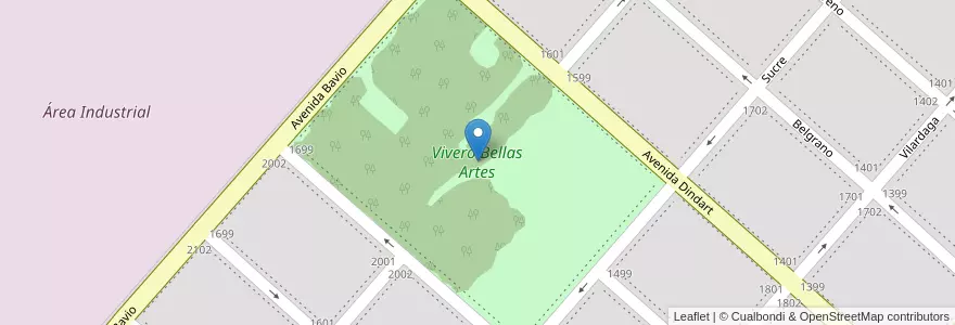 Mapa de ubicacion de Vivero Bellas Artes en アルゼンチン, ブエノスアイレス州, Partido De Ayacucho, Ayacucho.