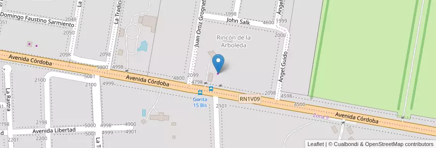 Mapa de ubicacion de Vivero Edelweiss en 아르헨티나, Santa Fe, Departamento Rosario, Municipio De Funes, Funes.