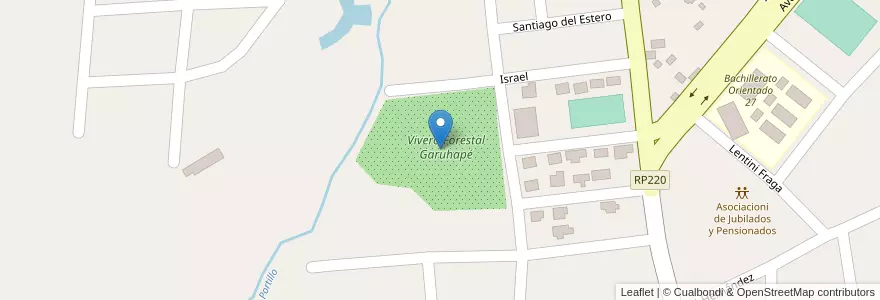Mapa de ubicacion de Vivero Forestal Garuhapé en アルゼンチン, ミシオネス州, Departamento Libertador General San Martín, Municipio De Garuhapé.