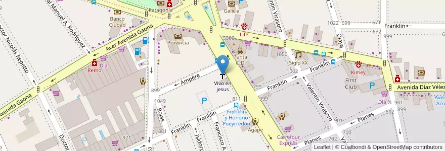 Mapa de ubicacion de Vivo en jesus, Caballito en 阿根廷, Ciudad Autónoma De Buenos Aires, 布宜诺斯艾利斯, Comuna 6.