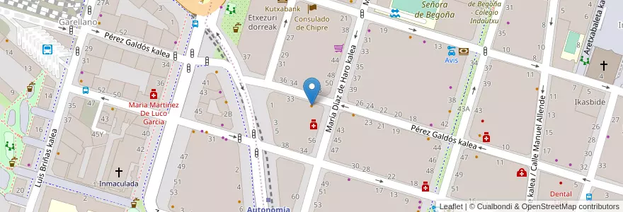 Mapa de ubicacion de Vka 27 en 西班牙, 巴斯克, 比斯开, Bilboaldea, 毕尔巴鄂.