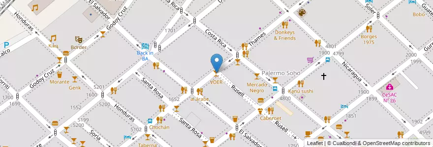 Mapa de ubicacion de VOER, Palermo en アルゼンチン, Ciudad Autónoma De Buenos Aires, ブエノスアイレス.