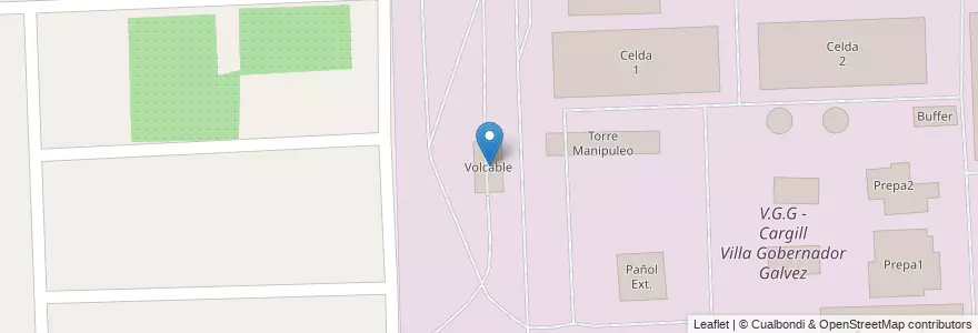 Mapa de ubicacion de Volcable en آرژانتین, سانتافه, Departamento Rosario, Municipio De Villa Gobernador Gálvez.