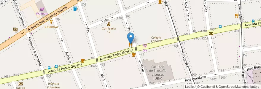 Mapa de ubicacion de Volta, Caballito en アルゼンチン, Ciudad Autónoma De Buenos Aires, Comuna 7, ブエノスアイレス, Comuna 6.