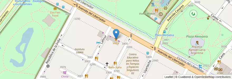 Mapa de ubicacion de Volta, Palermo en Argentina, Ciudad Autónoma De Buenos Aires, Buenos Aires, Comuna 14.