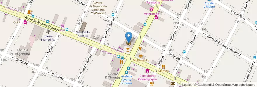 Mapa de ubicacion de Vorterix, Colegiales en 阿根廷, Ciudad Autónoma De Buenos Aires, 布宜诺斯艾利斯.