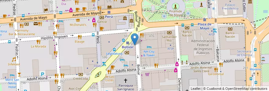 Mapa de ubicacion de Vos Café, Montserrat en آرژانتین, Ciudad Autónoma De Buenos Aires, Comuna 1, Buenos Aires.