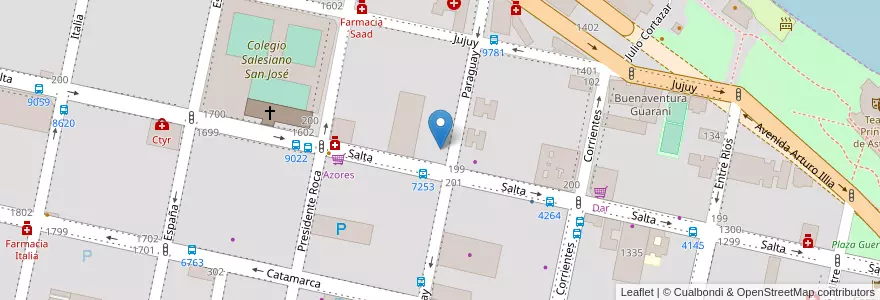 Mapa de ubicacion de Vrinda en アルゼンチン, サンタフェ州, Departamento Rosario, Municipio De Rosario, ロサリオ.