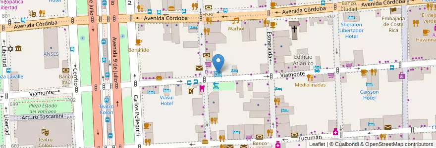 Mapa de ubicacion de V&S Hostel Club, San Nicolas en الأرجنتين, Ciudad Autónoma De Buenos Aires, Comuna 1, Buenos Aires.