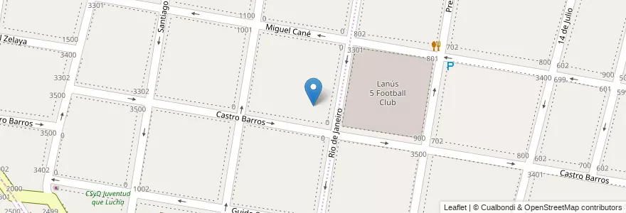 Mapa de ubicacion de VTV Lanus en アルゼンチン, ブエノスアイレス州, Partido De Lanús, Lanús Oeste.