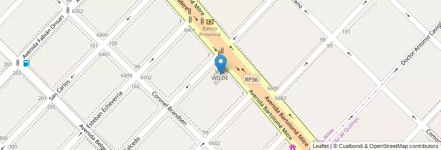 Mapa de ubicacion de VTV WILDE en 아르헨티나, 부에노스아이레스주, Partido De Avellaneda, Wilde.